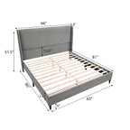Roundhill Furniture Rozitta Upholstered Wingback Platform Bed