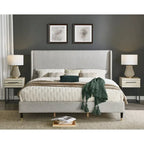 Roundhill Furniture Rozitta Upholstered Wingback Platform Bed