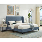 Roundhill Furniture Rozitta Upholstered Wingback Platform Bed