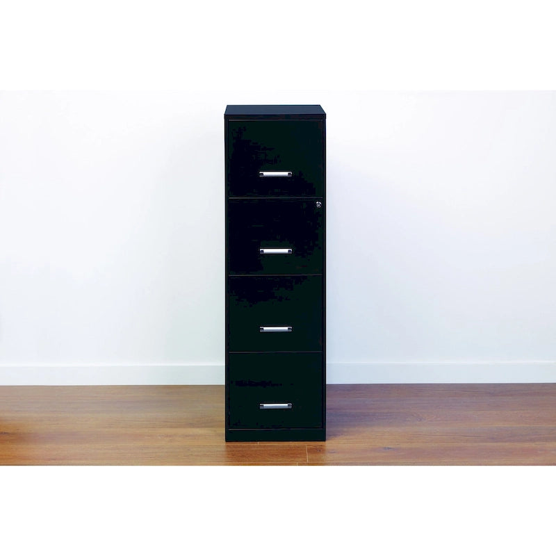 Space Solutions 18-inch Deep 4-drawer Black Metal File Cabinet