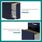 Space Solutions 18 Deep 3 Drawer Mobile Organizer Metal Cabinet, Navy