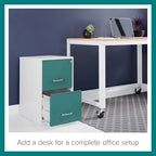 Space Solutions 18in. 2 Drawer Metal File Cabinet, Alpine White