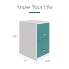 Space Solutions 18in. 2 Drawer Metal File Cabinet, Alpine White