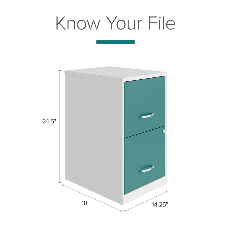 Space Solutions 18in. 2 Drawer Metal File Cabinet, Alpine White