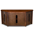 Leick Home Solid Wood Mission Oak Four Door Corner TV Stand