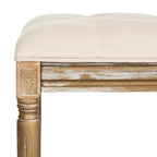SAFAVIEH Lynnette French Brasserie Tufted Wood Bench - 47.3 x 17.5 x 19 - 47Wx18Dx19H