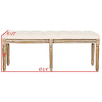 SAFAVIEH Lynnette French Brasserie Tufted Wood Bench - 47.3 x 17.5 x 19 - 47Wx18Dx19H