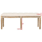 SAFAVIEH Lynnette French Brasserie Tufted Wood Bench - 47.3 x 17.5 x 19 - 47Wx18Dx19H