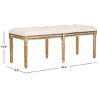 SAFAVIEH Lynnette French Brasserie Tufted Wood Bench - 47.3 x 17.5 x 19 - 47Wx18Dx19H