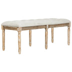 SAFAVIEH Lynnette French Brasserie Tufted Wood Bench - 47.3 x 17.5 x 19 - 47Wx18Dx19H
