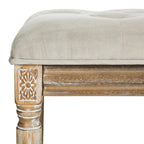 SAFAVIEH Lynnette French Brasserie Tufted Wood Bench - 47.3 x 17.5 x 19 - 47Wx18Dx19H