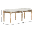 SAFAVIEH Lynnette French Brasserie Tufted Wood Bench - 47.3 x 17.5 x 19 - 47Wx18Dx19H