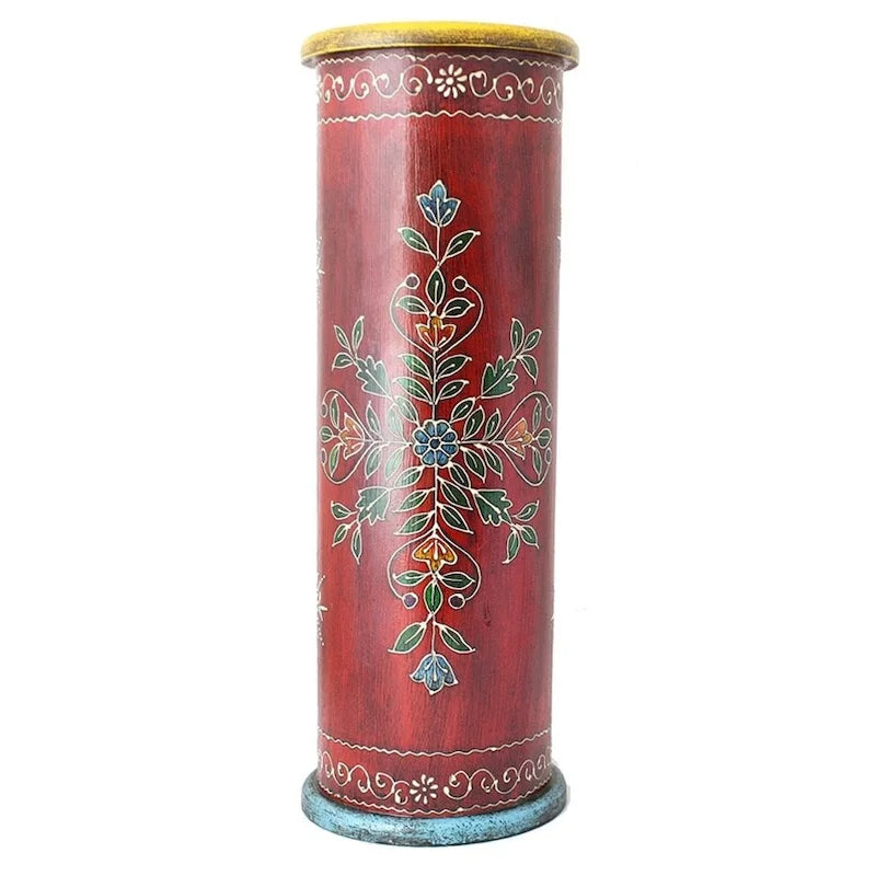 Handmade Wooden Umbrella Stand (India) - 22 x7 x7