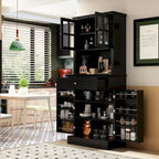 Long Standing Kitchen Cabinet with Large Open Space for Microwave - 30 W x 69.3 H