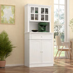 Long Standing Kitchen Cabinet with Large Open Space for Microwave - 30 W x 69.3 H