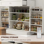 Long Standing Kitchen Cabinet with Large Open Space for Microwave - 30 W x 69.3 H