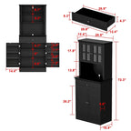 Long Standing Kitchen Cabinet with Large Open Space for Microwave - 30 W x 69.3 H