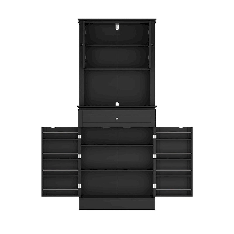 Long Standing Kitchen Cabinet with Large Open Space for Microwave - 30 W x 69.3 H