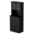 Long Standing Kitchen Cabinet with Large Open Space for Microwave - 30 W x 69.3 H