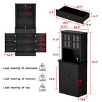 Long Standing Kitchen Cabinet with Large Open Space for Microwave - 30 W x 69.3 H