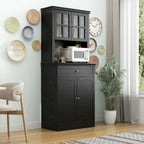 Long Standing Kitchen Cabinet with Large Open Space for Microwave - 30 W x 69.3 H