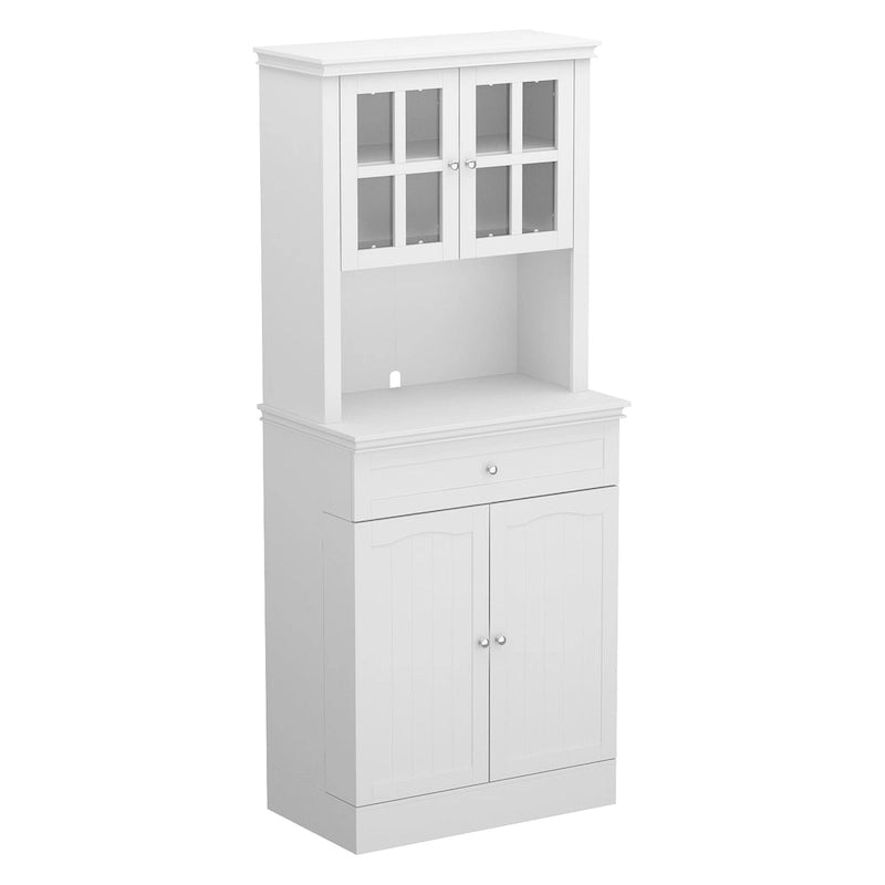 Long Standing Kitchen Cabinet with Large Open Space for Microwave - 30 W x 69.3 H
