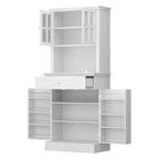 Long Standing Kitchen Cabinet with Large Open Space for Microwave - 30 W x 69.3 H