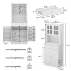 Long Standing Kitchen Cabinet with Large Open Space for Microwave - 30 W x 69.3 H