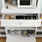 Long Standing Kitchen Cabinet with Large Open Space for Microwave - 30 W x 69.3 H