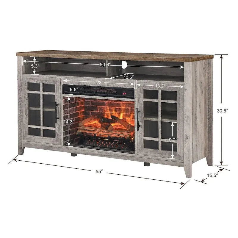 TV Stand for TVs up to 55  with Electric Fireplace