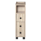 kleankin Freestanding Compact Design Bathroom Cabinet with 2 Open Cabinets, 1 Door Cabinet, 1 Drawer and 4 Rolling Wheels