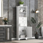 Tall Storage Cabinet with 3 Drawers and Shelves