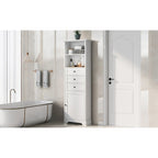 Tall Storage Cabinet with 3 Drawers and Shelves