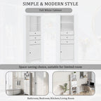 Tall Storage Cabinet with 3 Drawers and Shelves