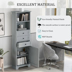 Tall Storage Cabinet with 3 Drawers and Shelves