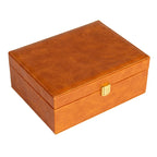 Household Essentials Vegan Leather 2-Layer Jewelry Organizer Box with Clasp Closure - 9.3 L x 7.3 W x 3.8 H