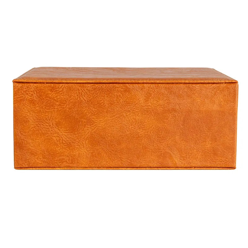 Household Essentials Vegan Leather 2-Layer Jewelry Organizer Box with Clasp Closure - 9.3 L x 7.3 W x 3.8 H