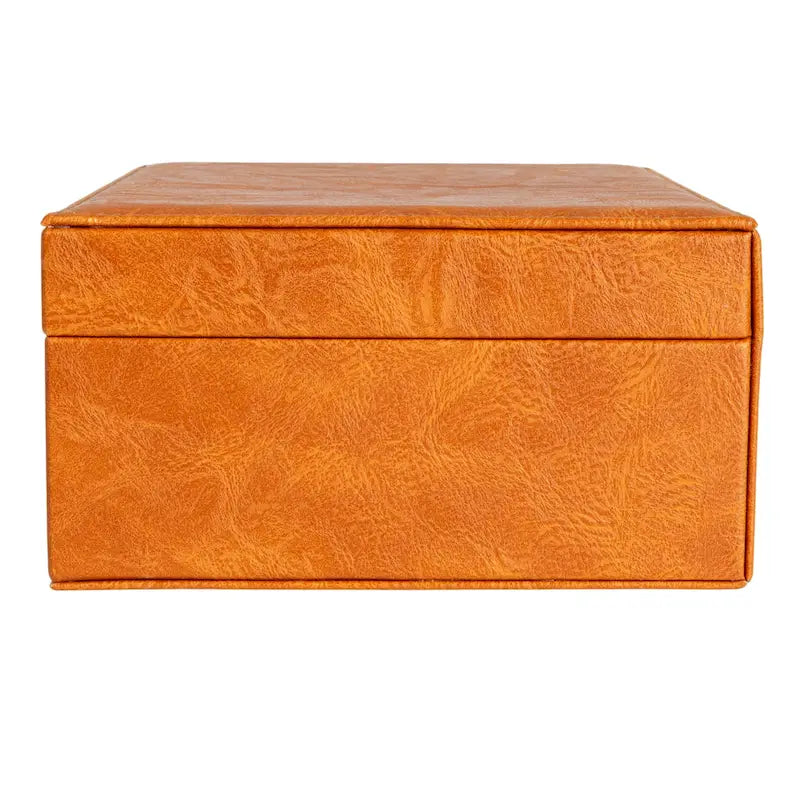 Household Essentials Vegan Leather 2-Layer Jewelry Organizer Box with Clasp Closure - 9.3 L x 7.3 W x 3.8 H