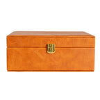 Household Essentials Vegan Leather 2-Layer Jewelry Organizer Box with Clasp Closure - 9.3 L x 7.3 W x 3.8 H