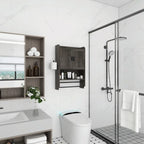 Bathroom Wall Cabinet with Adjustable Shelf, Towel Bar, and Paper Holder