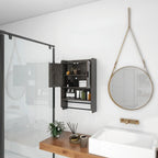 Bathroom Wall Cabinet with Adjustable Shelf, Towel Bar, and Paper Holder