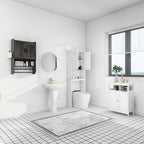 Bathroom Wall Cabinet with Adjustable Shelf, Towel Bar, and Paper Holder