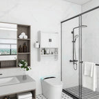 Bathroom Wall Cabinet with Adjustable Shelf, Towel Bar, and Paper Holder