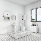 Bathroom Wall Cabinet with Adjustable Shelf, Towel Bar, and Paper Holder