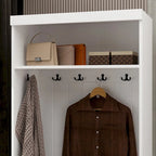 Combo Hall Tree Storage Bench Entryway Shelf Coat Rack Cloest Armoire