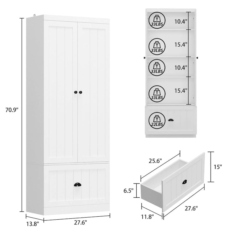 Combo Hall Tree Storage Bench Entryway Shelf Coat Rack Cloest Armoire