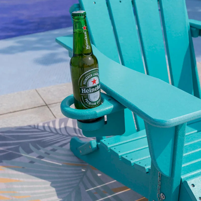 Outdoor Folding Adirondack Chair Patio Chair with Cup Holder