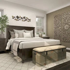 18-inch Grey Metal Fabric Bench