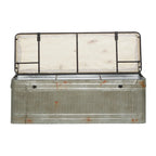 18-inch Grey Metal Fabric Bench