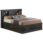 Louis Philippe Queen Storage Platform Bed